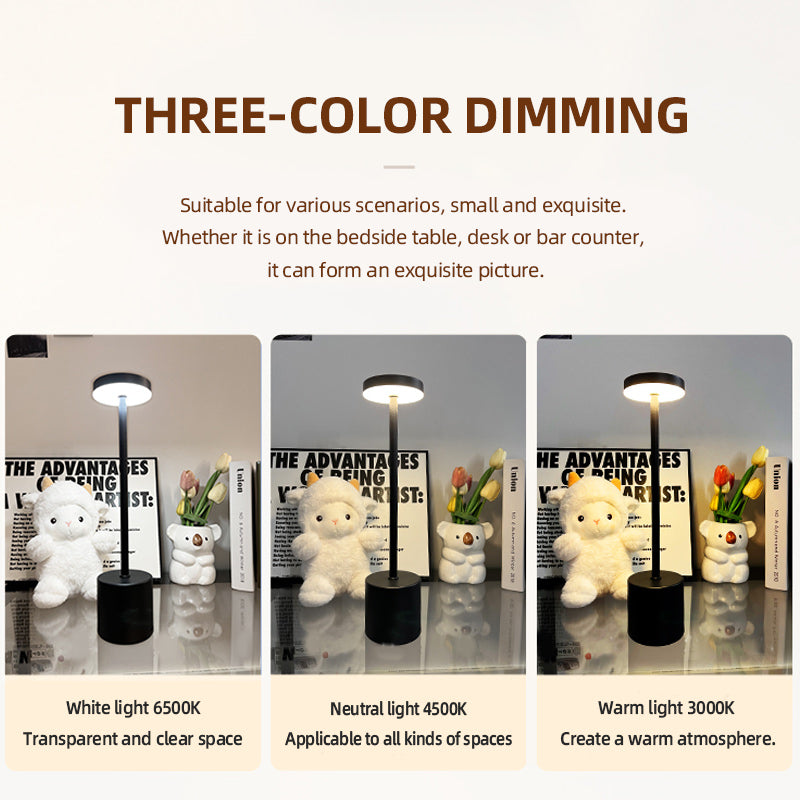 LED Cordless Table Lamp,Rechargeable Battery Operated Lamp,Metal Stepless Dimmable Portable Indoor and Outdoor Night Light,for Home Office/Living Room/Restaurant/Study/Farmhouse