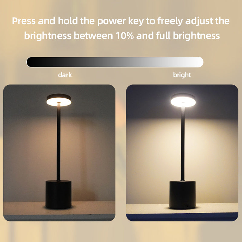 LED Cordless Table Lamp,Rechargeable Battery Operated Lamp,Metal Stepless Dimmable Portable Indoor and Outdoor Night Light,for Home Office/Living Room/Restaurant/Study/Farmhouse