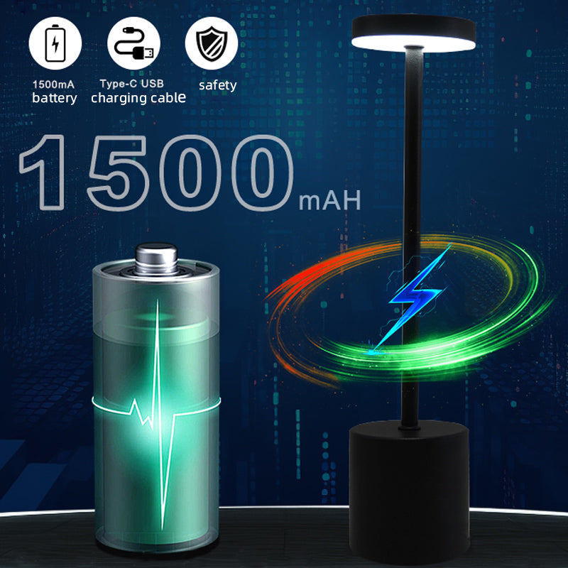 LED Cordless Table Lamp,Rechargeable Battery Operated Lamp,Metal Stepless Dimmable Portable Indoor and Outdoor Night Light,for Home Office/Living Room/Restaurant/Study/Farmhouse
