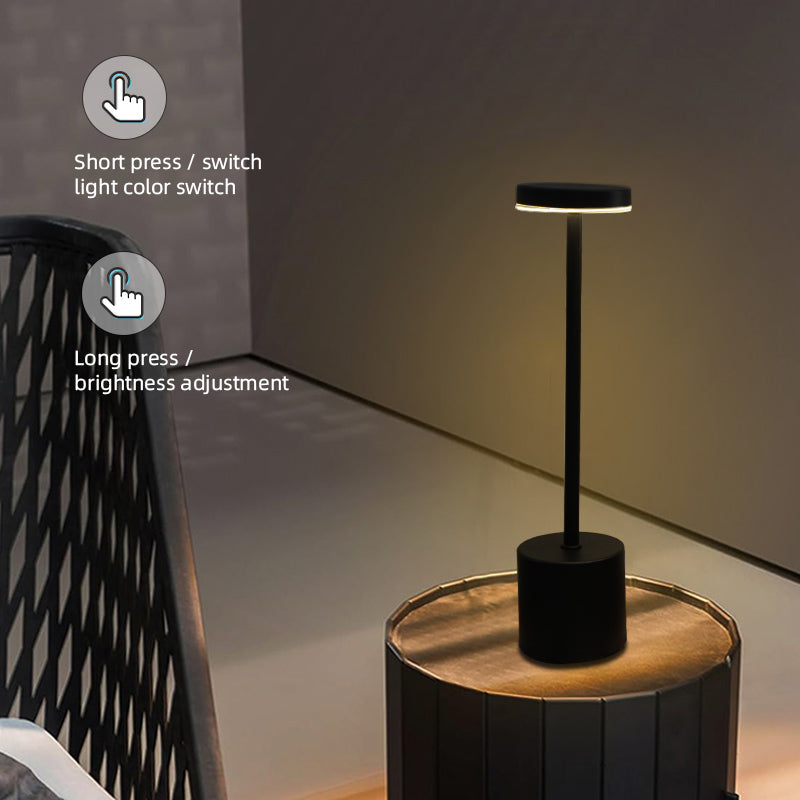 LED Cordless Table Lamp,Rechargeable Battery Operated Lamp,Metal Stepless Dimmable Portable Indoor and Outdoor Night Light,for Home Office/Living Room/Restaurant/Study/Farmhouse
