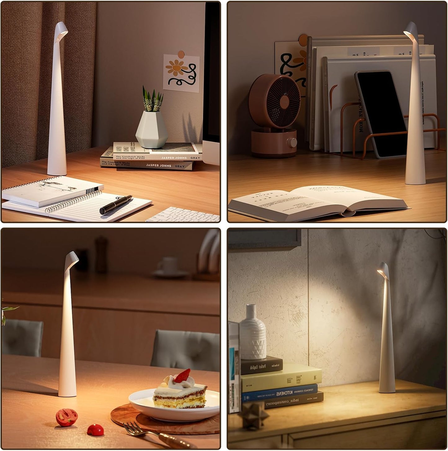 Cordless Table Lamp, 3 Level Brightness Portable Battery Operated Lamp, Rechargeable Battery LED Table Lamp